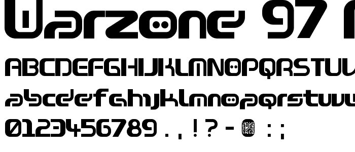 Warzone 97 Medium Left font